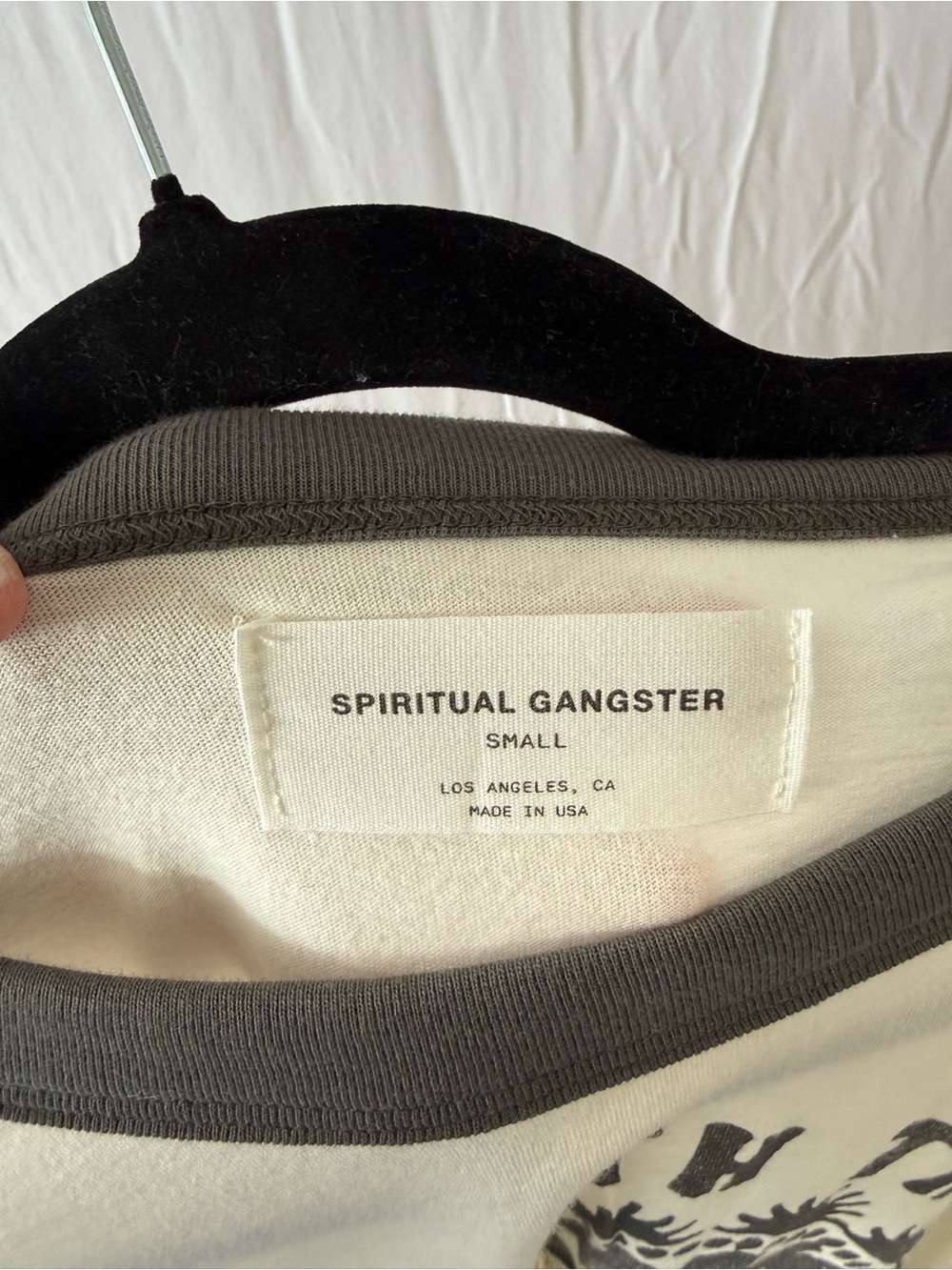 SPIRITUAL GANGSTER Women's Flow Short Sleeve Ringer Tee Size S In Vintage White - Picture 5 of 7